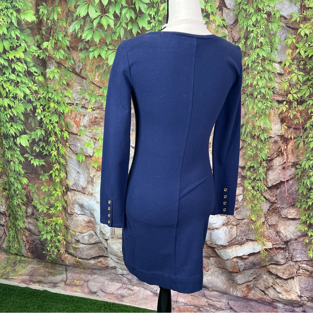LILLY PULITZER Navy Blue Ponte White Applique Dress, XS - Picture 7 of 12